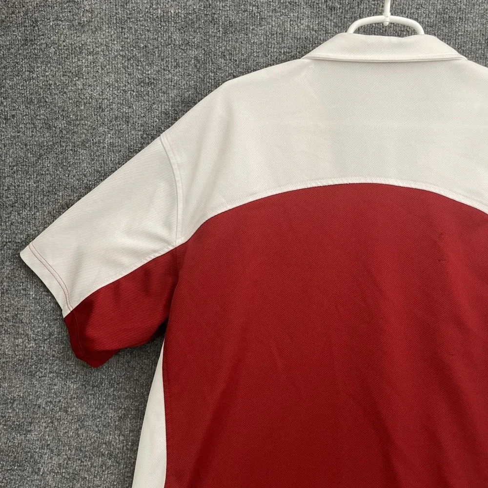 Nike Elite Team Stanford Shirt Mens Sz XL Warm Up Button Up Red Basketball